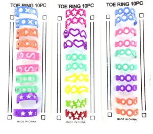 120 assorted bright colored toe rings