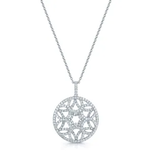 18ct White Gold Open Circular Diamond Pendant