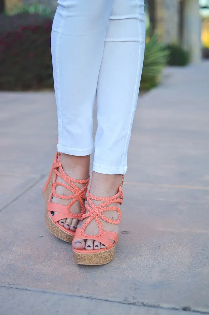 A Walk In The Clouds Wedges - Peach