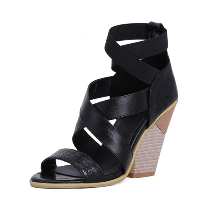 AlliWrap Exotic Patchwork High Heel Sandals