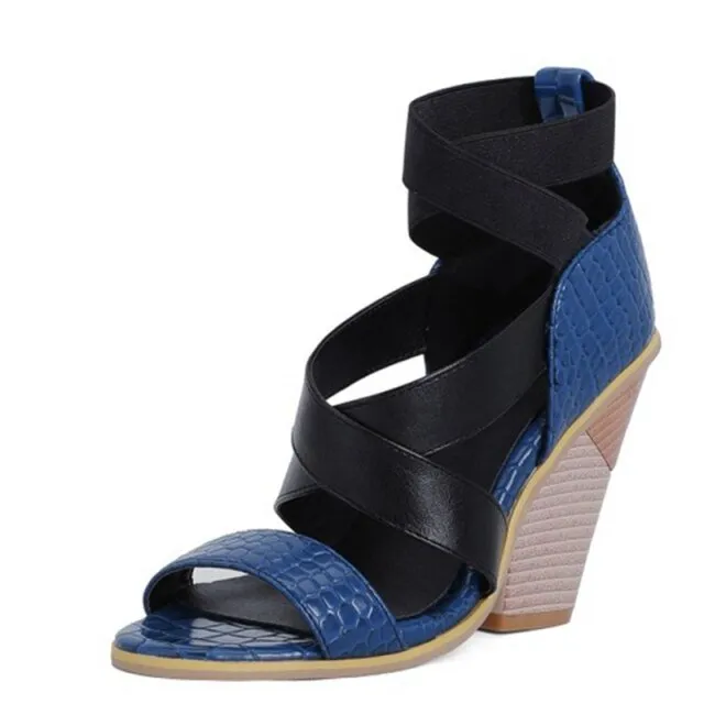 AlliWrap Exotic Patchwork High Heel Sandals