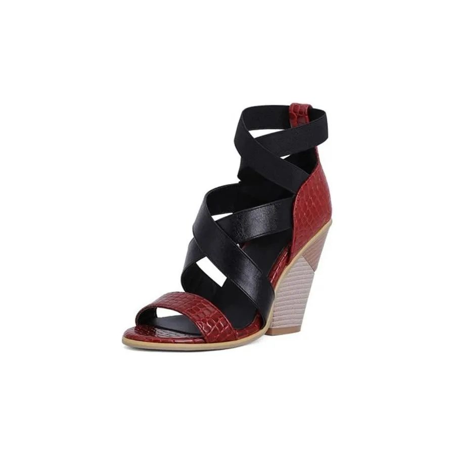 AlliWrap Exotic Patchwork High Heel Sandals