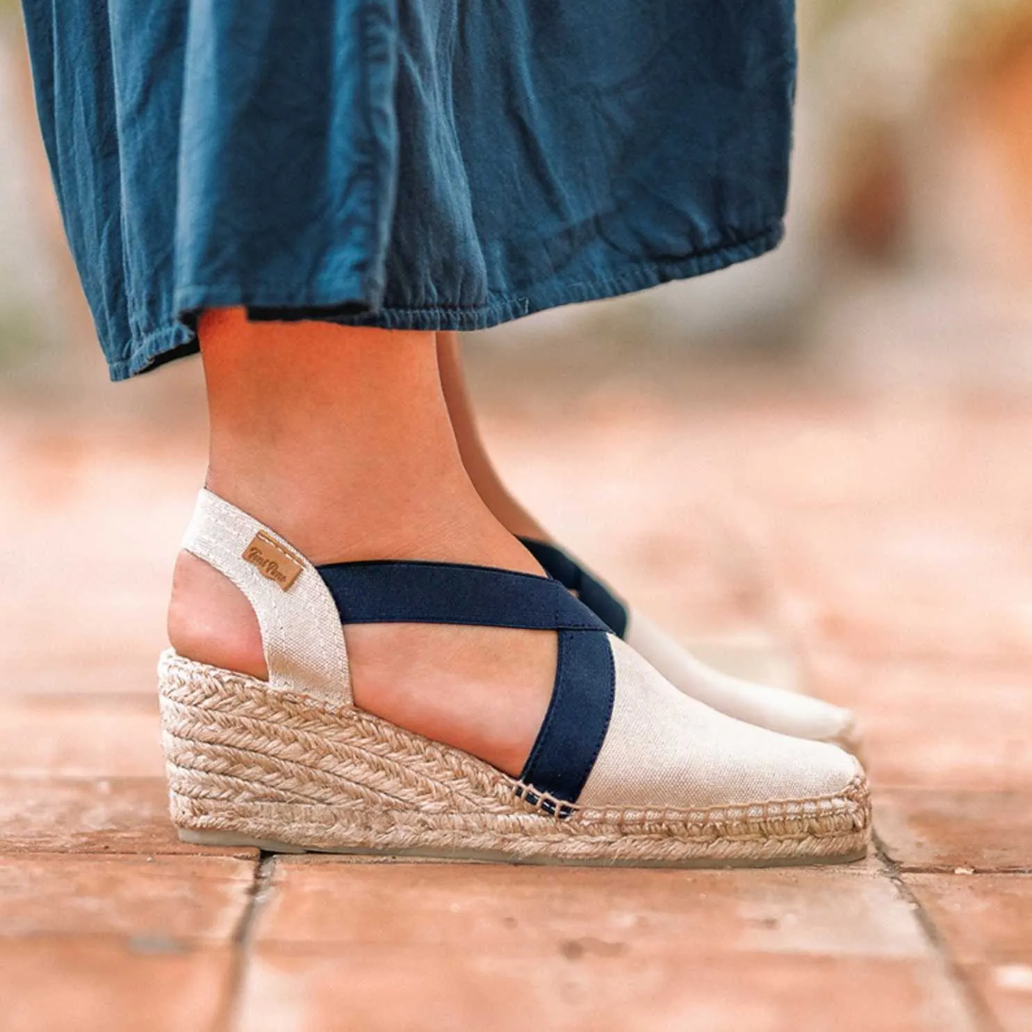 Basic Cotton Blend Wedge Espadrille for Women - Terra-BC