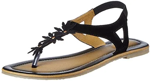 Bata womens Toe-ring Sandal Black Flat Sandal - 6 UK (5616461)