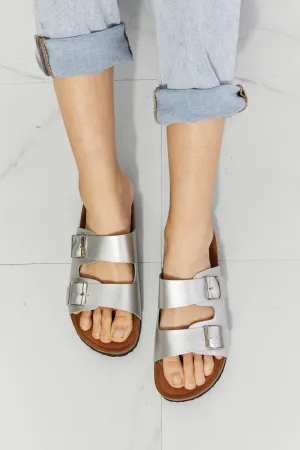 Best Life Double-Banded Slide Sandal in Silver