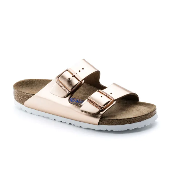 Birkenstock Women's Arizona Soft Footbed Leather White Copper