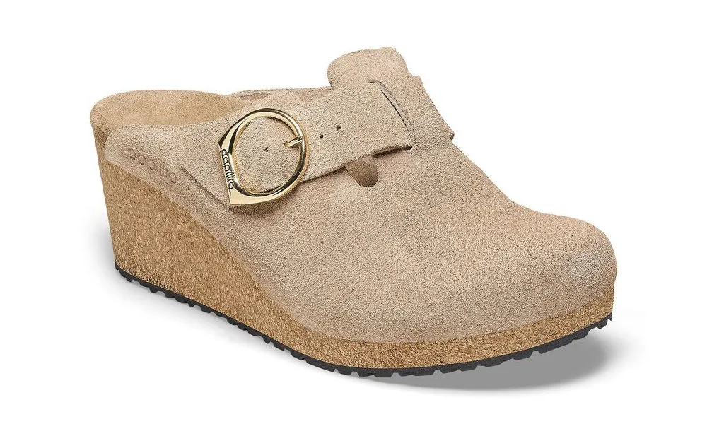 Birkenstock Womens Fanny Ring Buckle Suede Leather Warm Sand