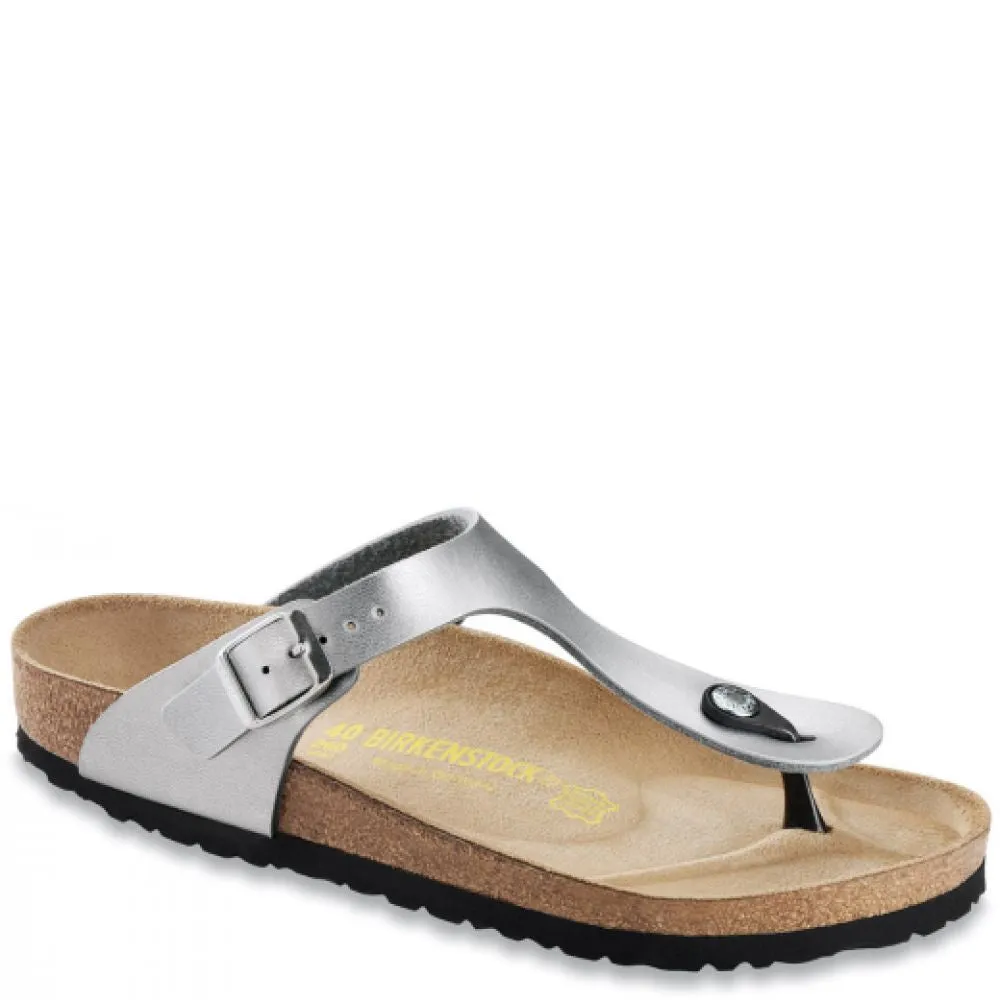 Birkenstock Women's Gizeh Birko-Flor in Silver