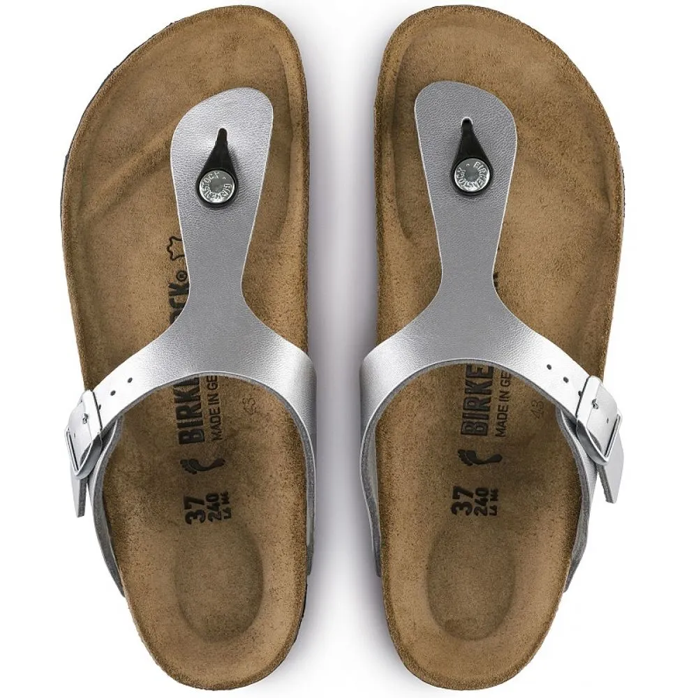 Birkenstock Women's Gizeh Birko-Flor in Silver