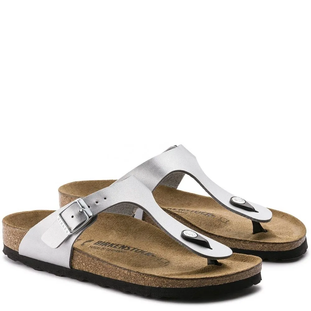 Birkenstock Women's Gizeh Birko-Flor in Silver