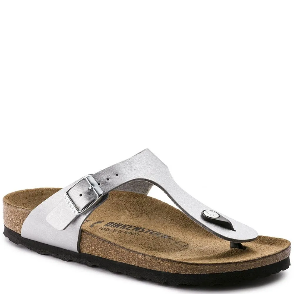 Birkenstock Women's Gizeh Birko-Flor in Silver