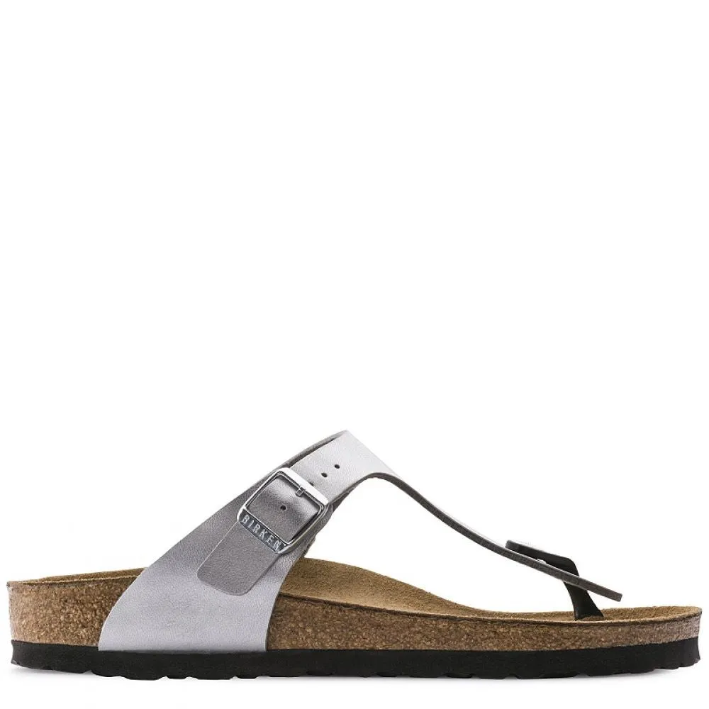 Birkenstock Women's Gizeh Birko-Flor in Silver