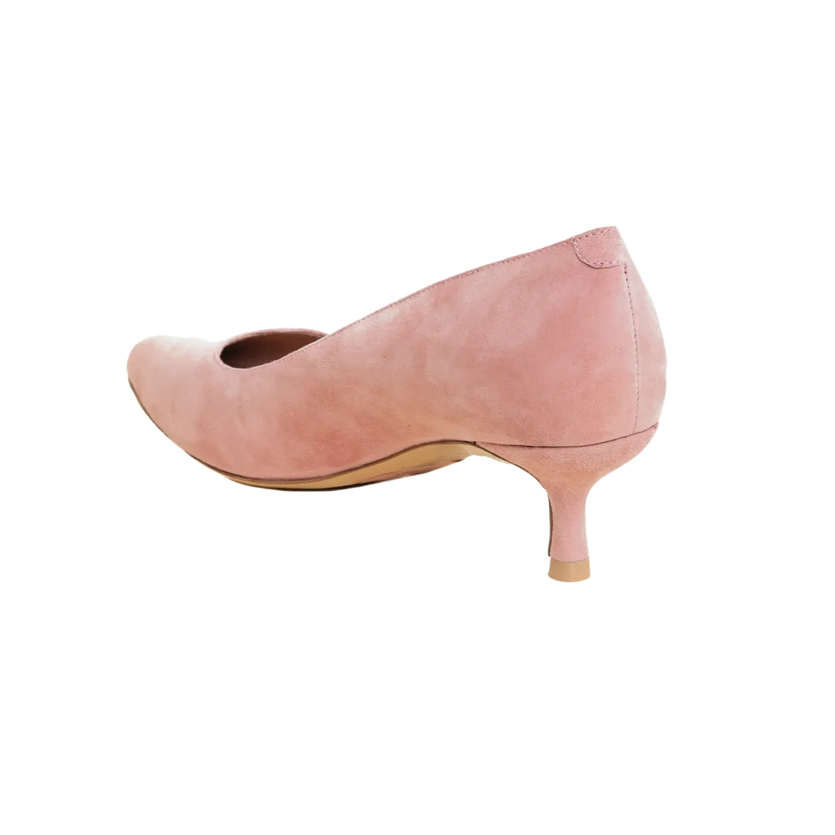 Blissful Blush Suede Kitten Heel