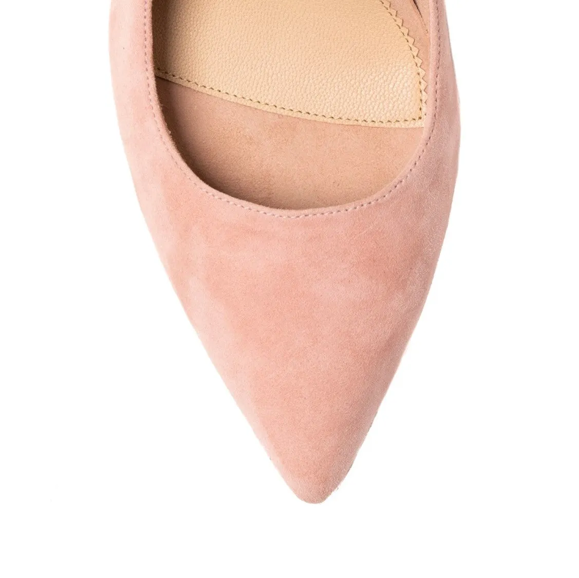 Blissful Blush Suede Kitten Heel