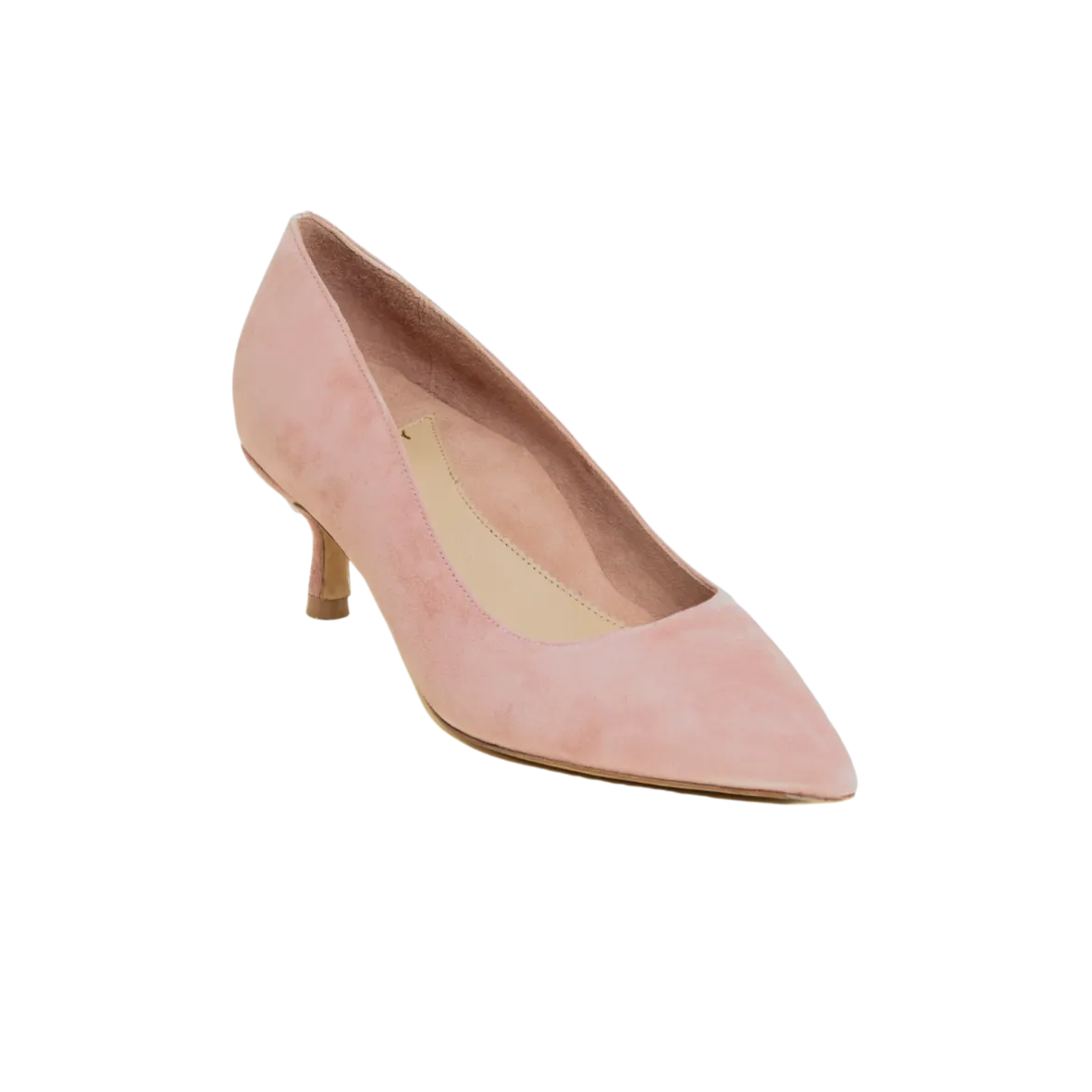 Blissful Blush Suede Kitten Heel