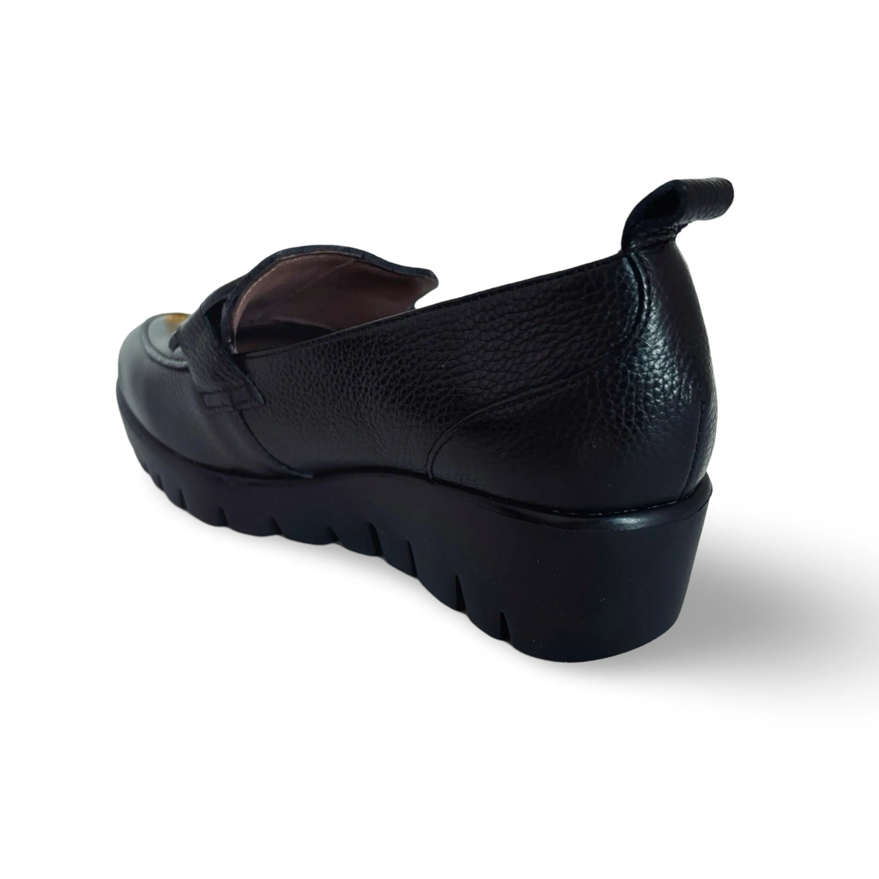 C33303 Black Loafer Wedge