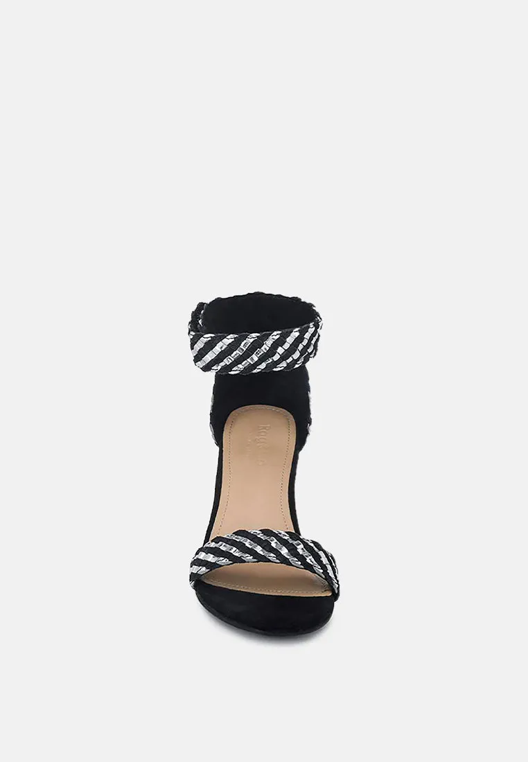 CARLA Black Stacked Heel Sandal