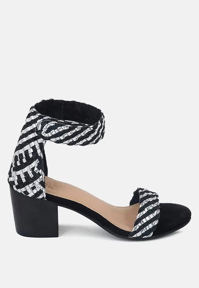 CARLA Black Stacked Heel Sandal