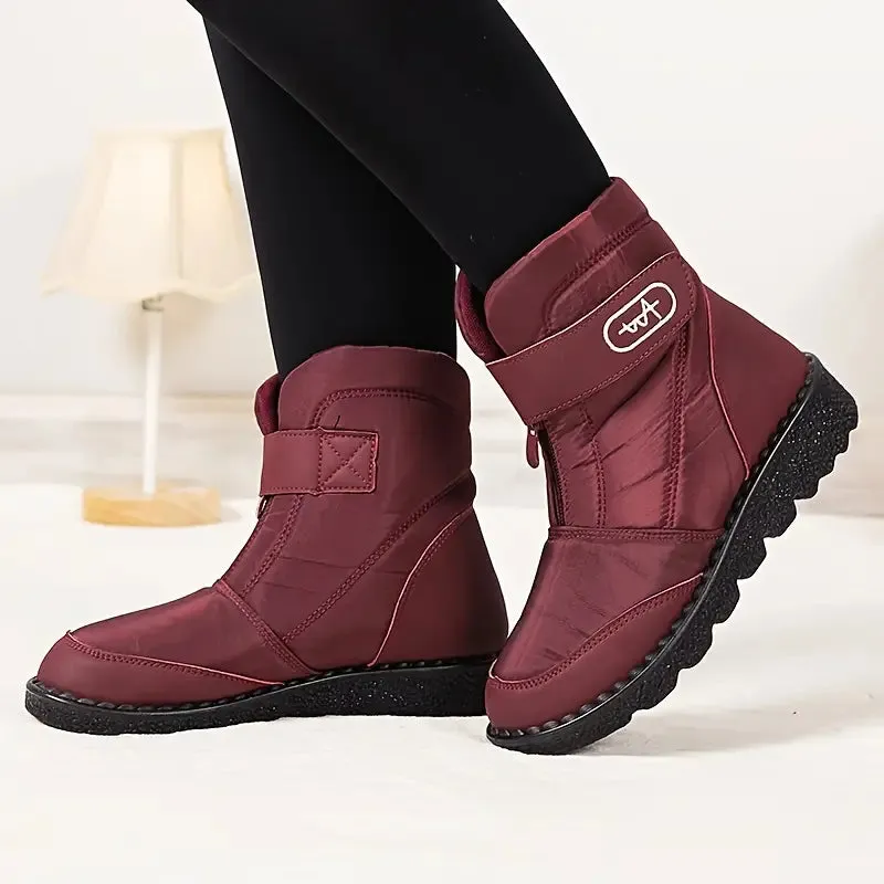 Casual Front Zipper Plush Lined Comfortable Winter Boots