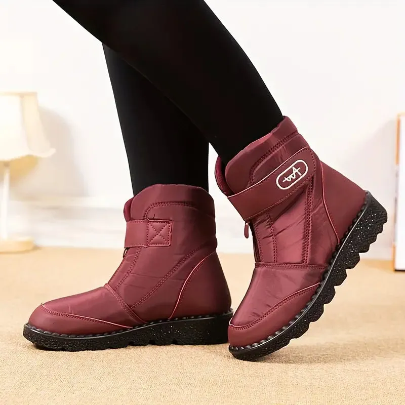 Casual Front Zipper Plush Lined Comfortable Winter Boots