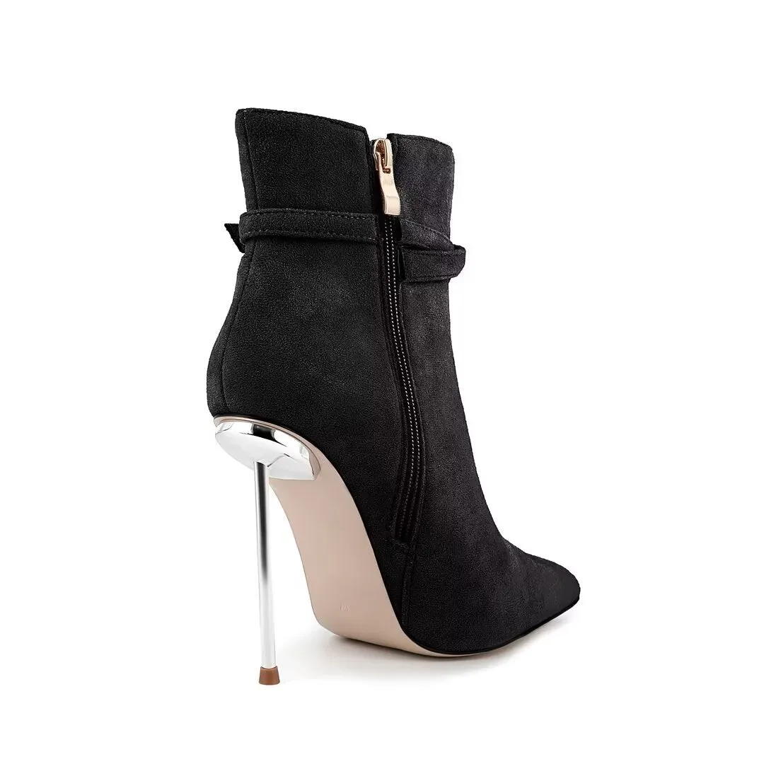 Chic Pointed Toe Stiletto Ankle Boots