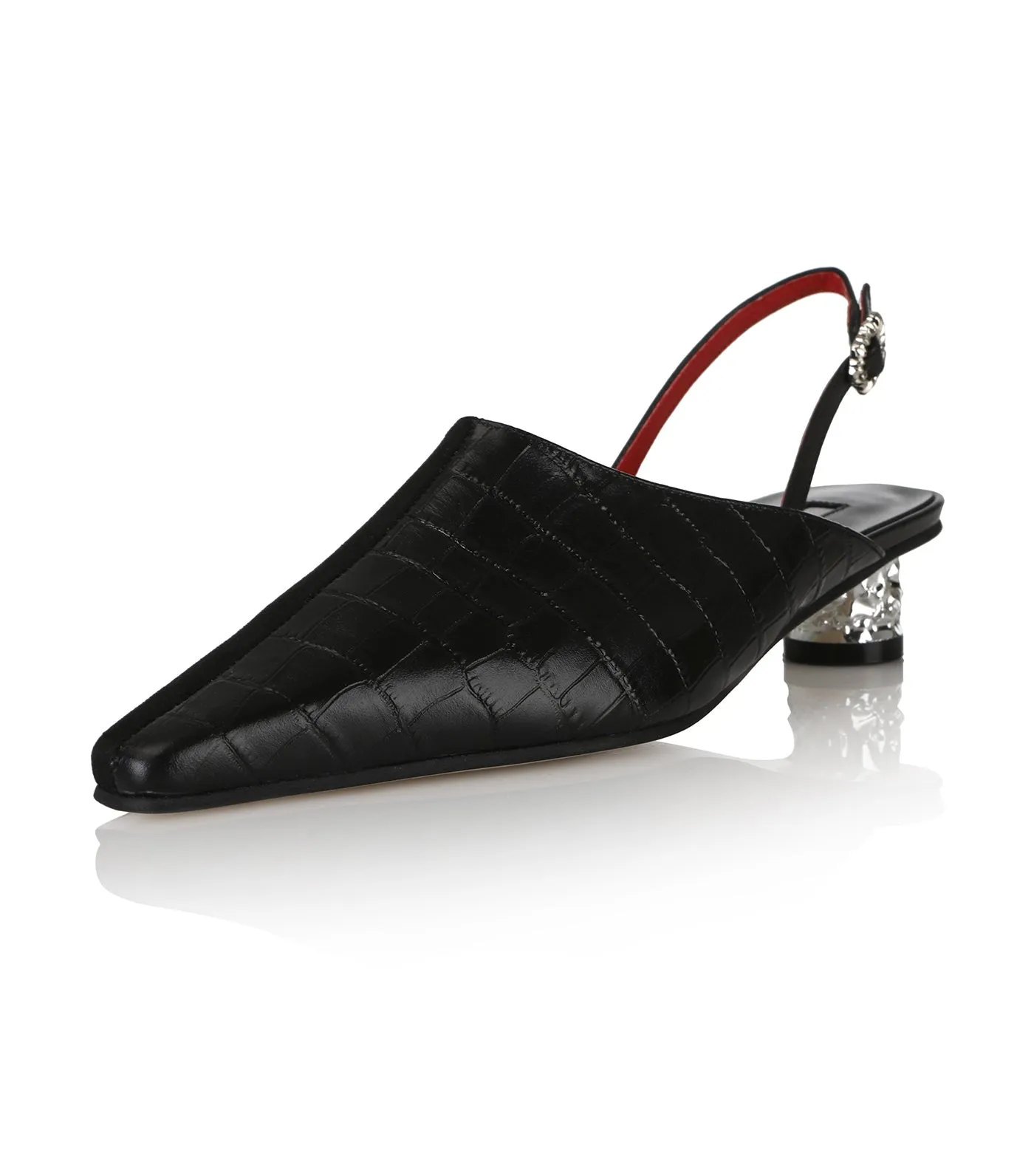 Corn Croc Sandal Black