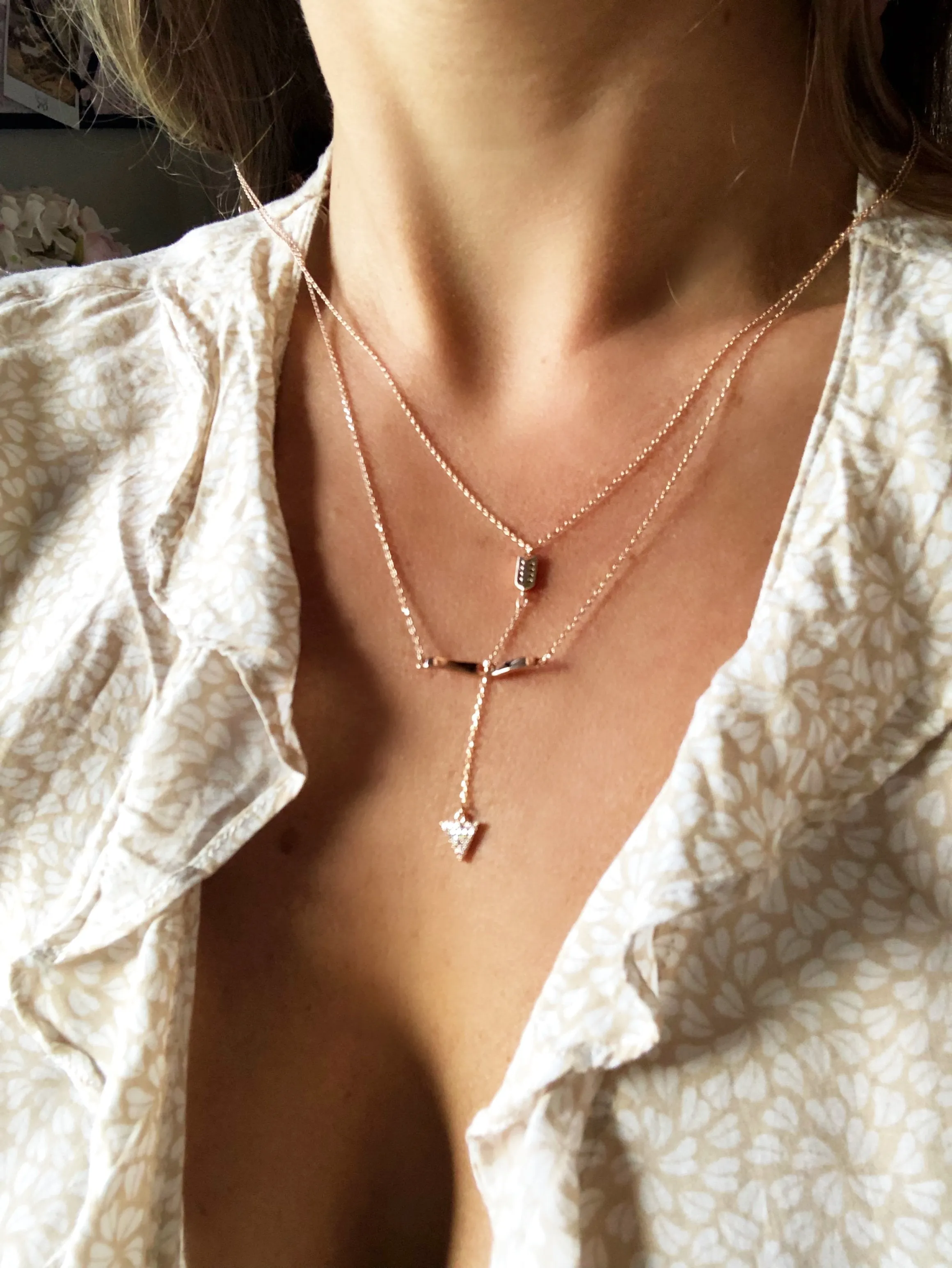 Cupids Bow 14K Rose Gold Necklace