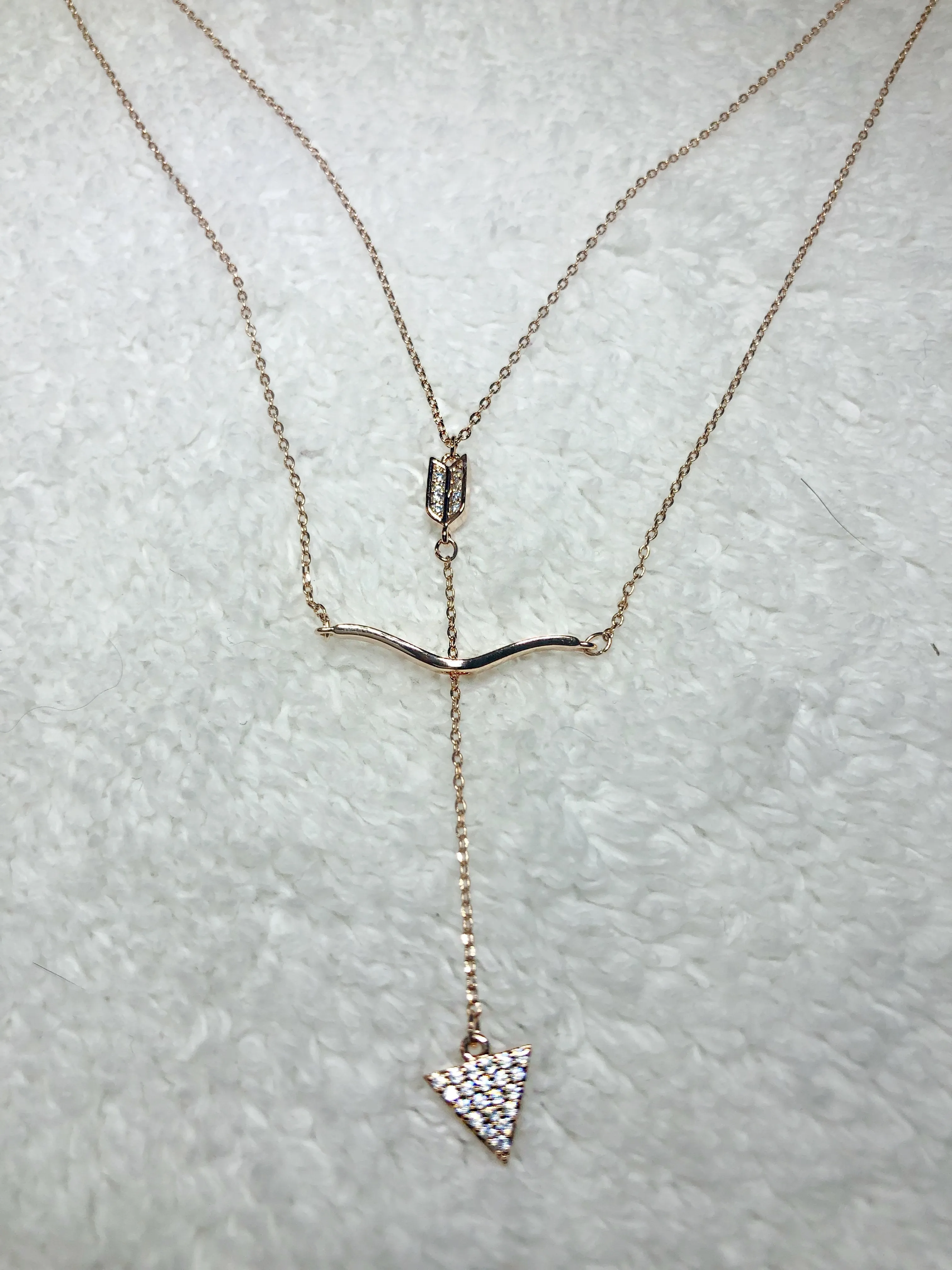 Cupids Bow 14K Rose Gold Necklace