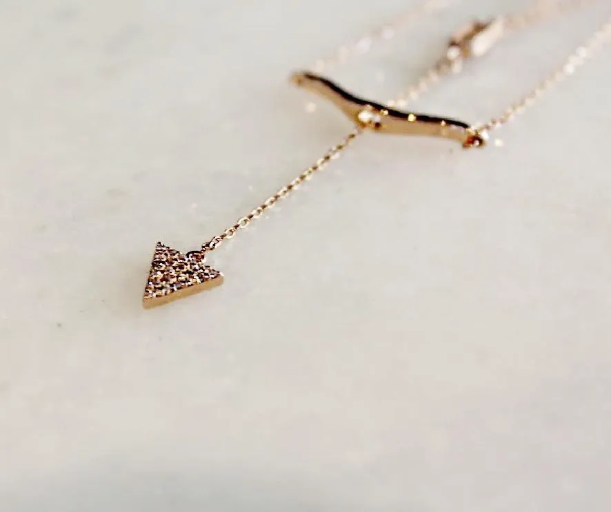 Cupids Bow 14K Rose Gold Necklace