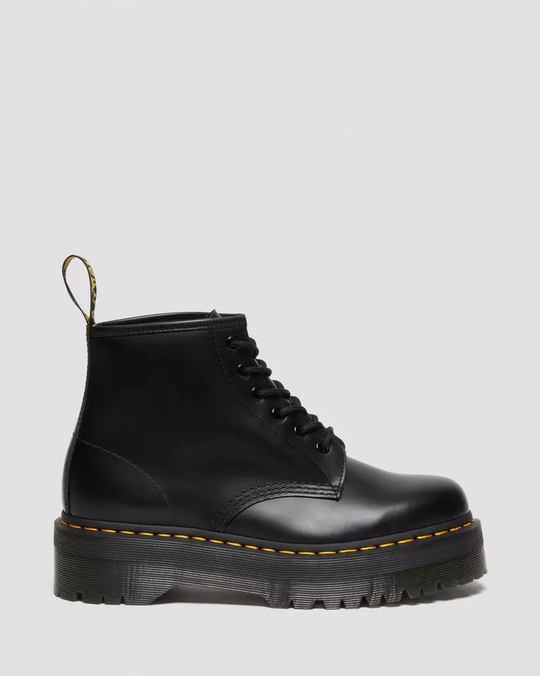 Doc Martens UNISEX 101 SMOOTH LEATHER PLATFORM ANKLE BOOTS (Black)