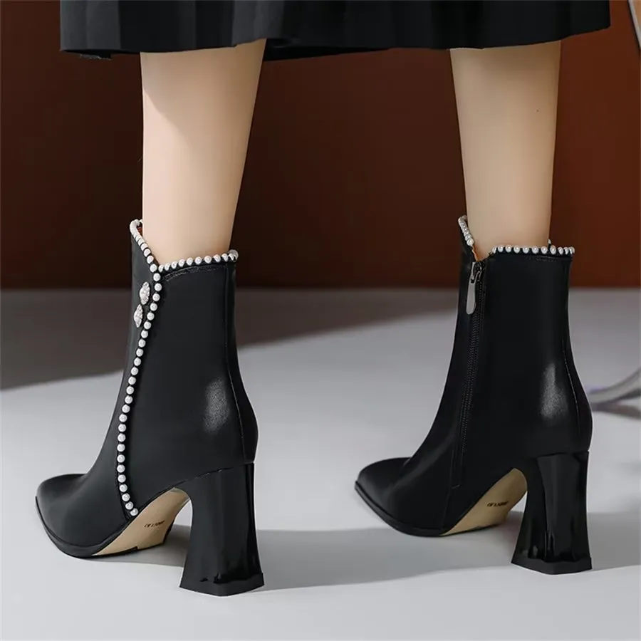 Elegant Zipper Pointed Toe Lace-Up High Heel Boots