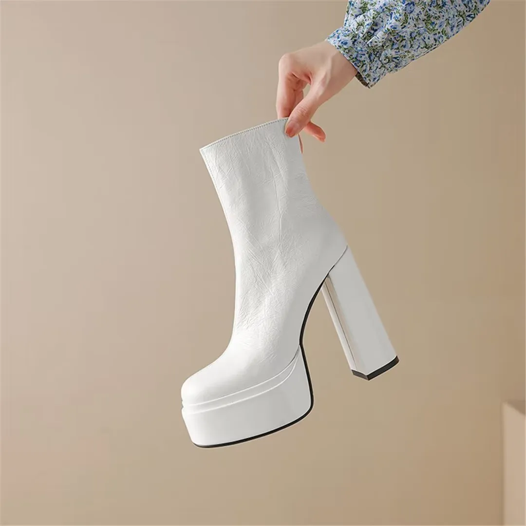 Eleganza LeatherLux High-Heel Winter Boots