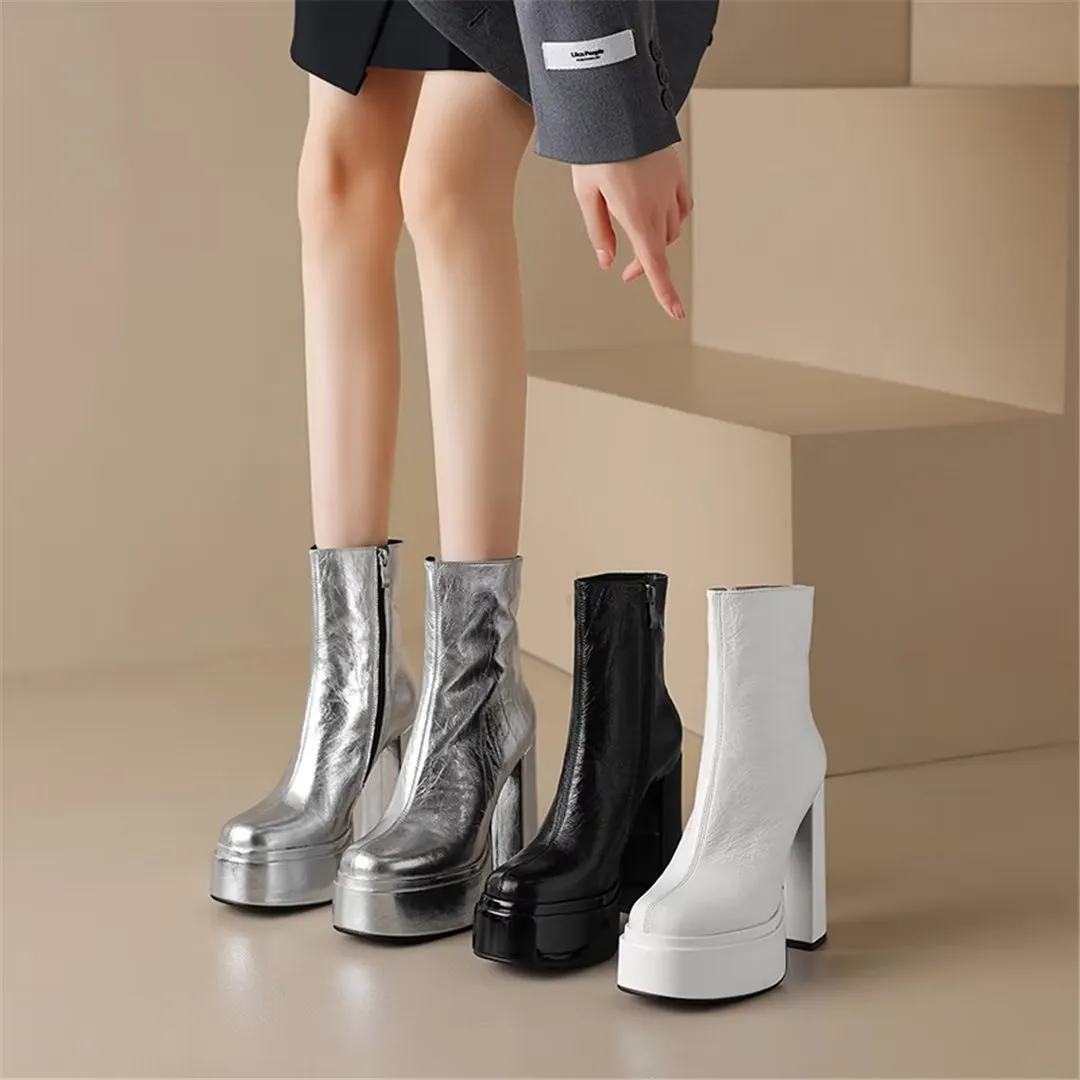 Eleganza LeatherLux High-Heel Winter Boots