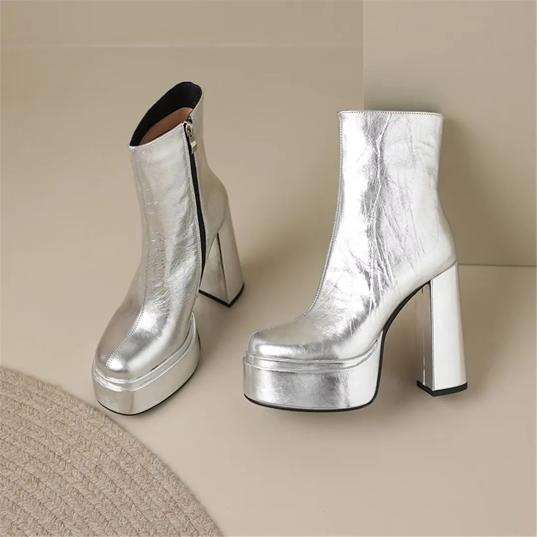 Eleganza LeatherLux High-Heel Winter Boots