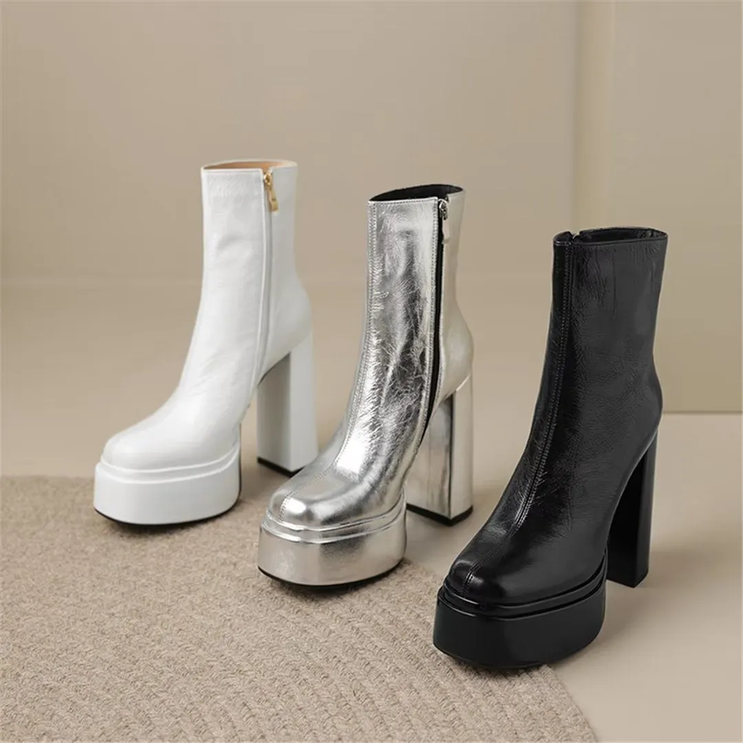 Eleganza LeatherLux High-Heel Winter Boots