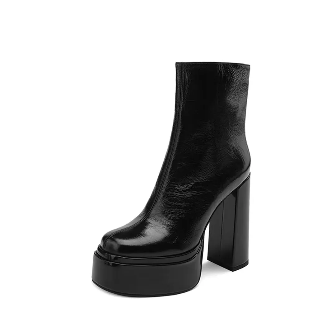 Eleganza LeatherLux High-Heel Winter Boots