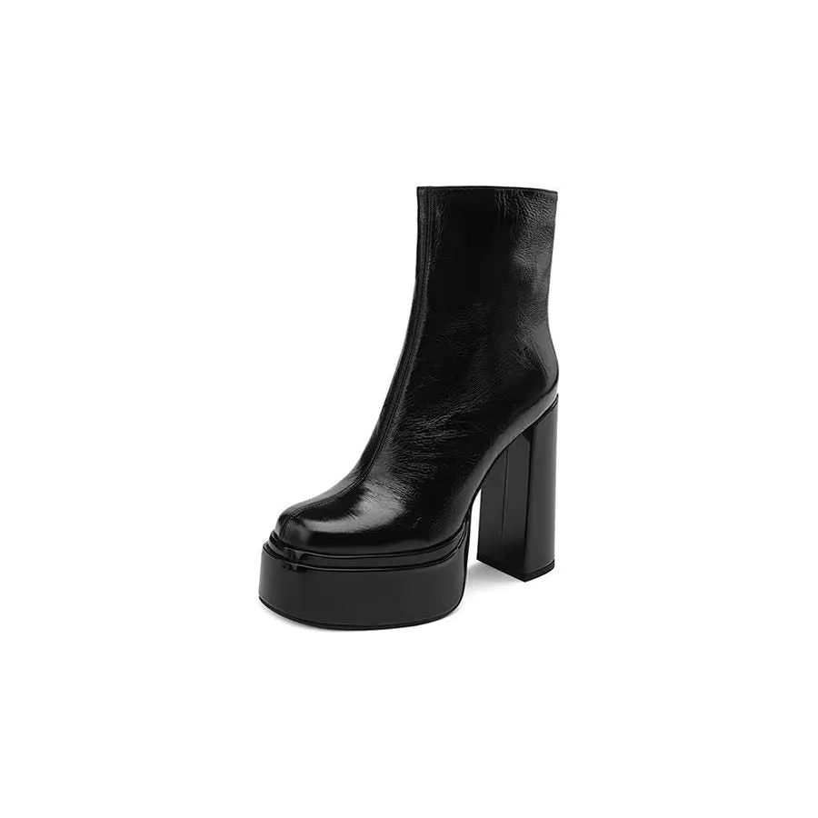 Eleganza LeatherLux High-Heel Winter Boots