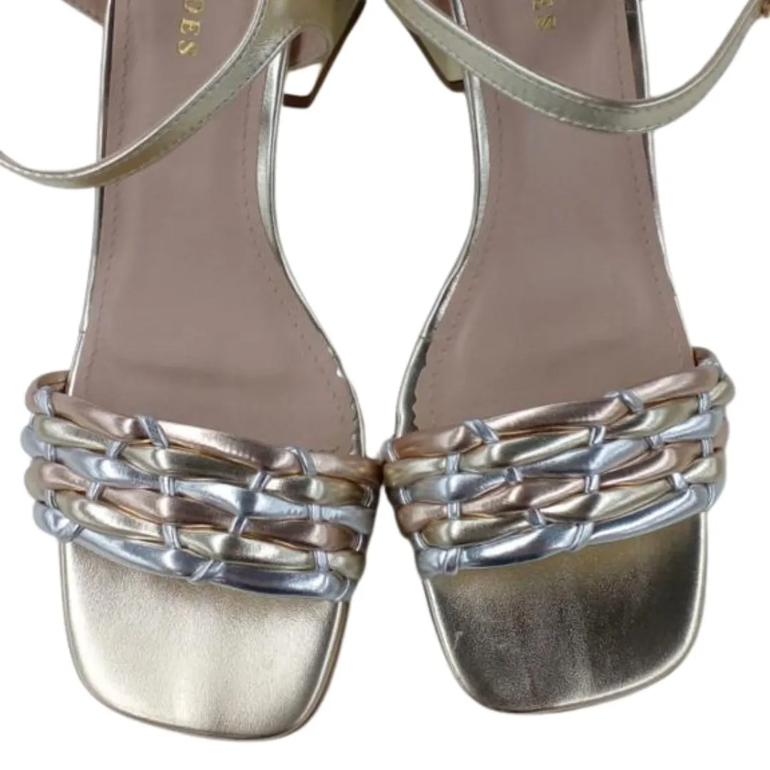 Eli Block Heel Sandal Gold Metallic