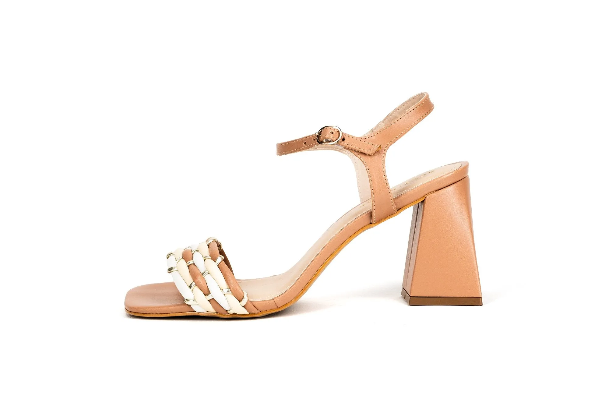 Eli Block Heel Sandal Nude