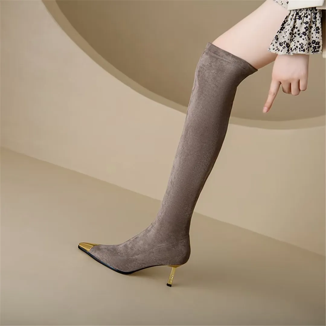 FlockChic Handmade Pointed High Boots