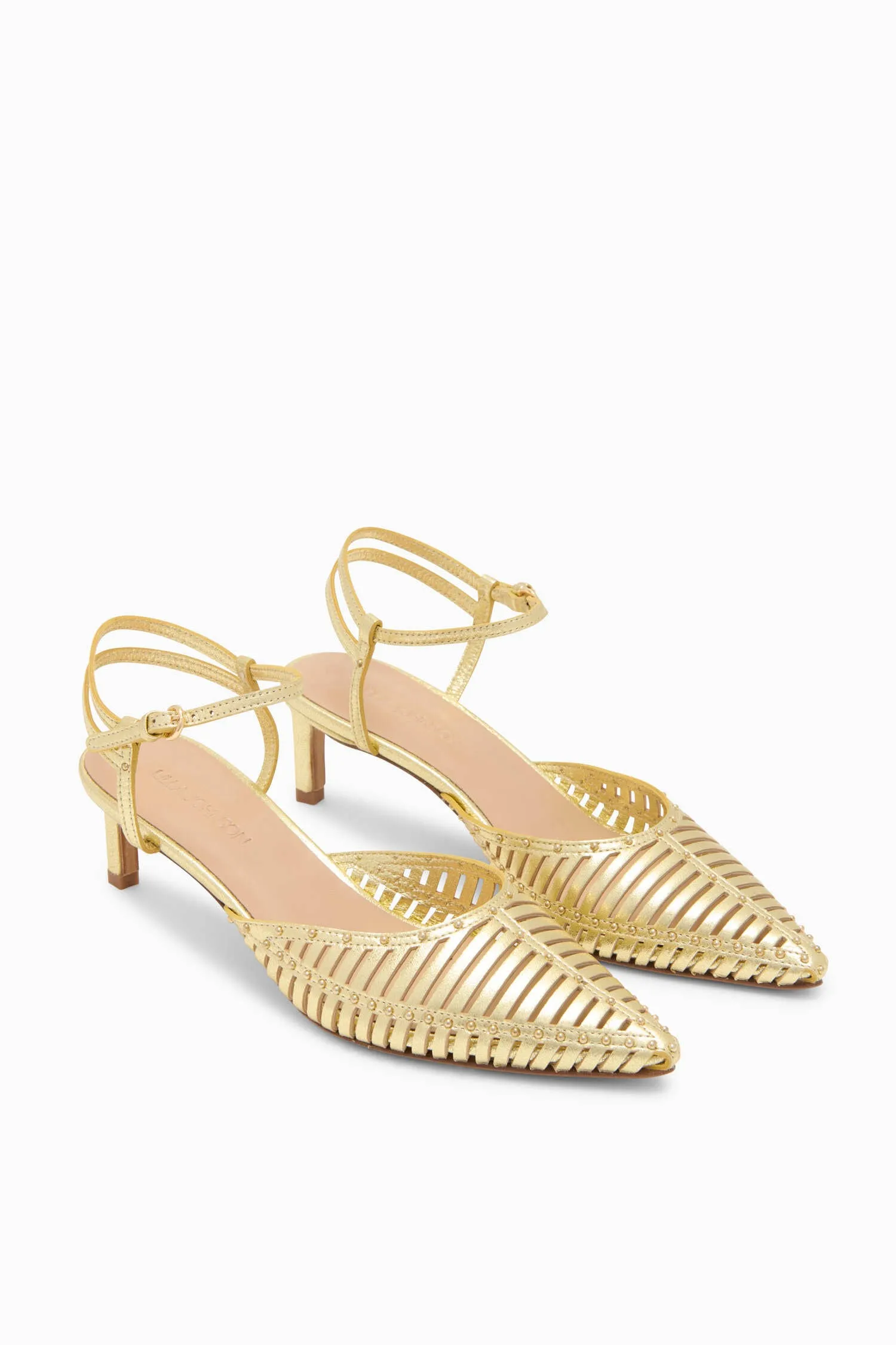 Francine Cage Kitten Heel - Pale Gold