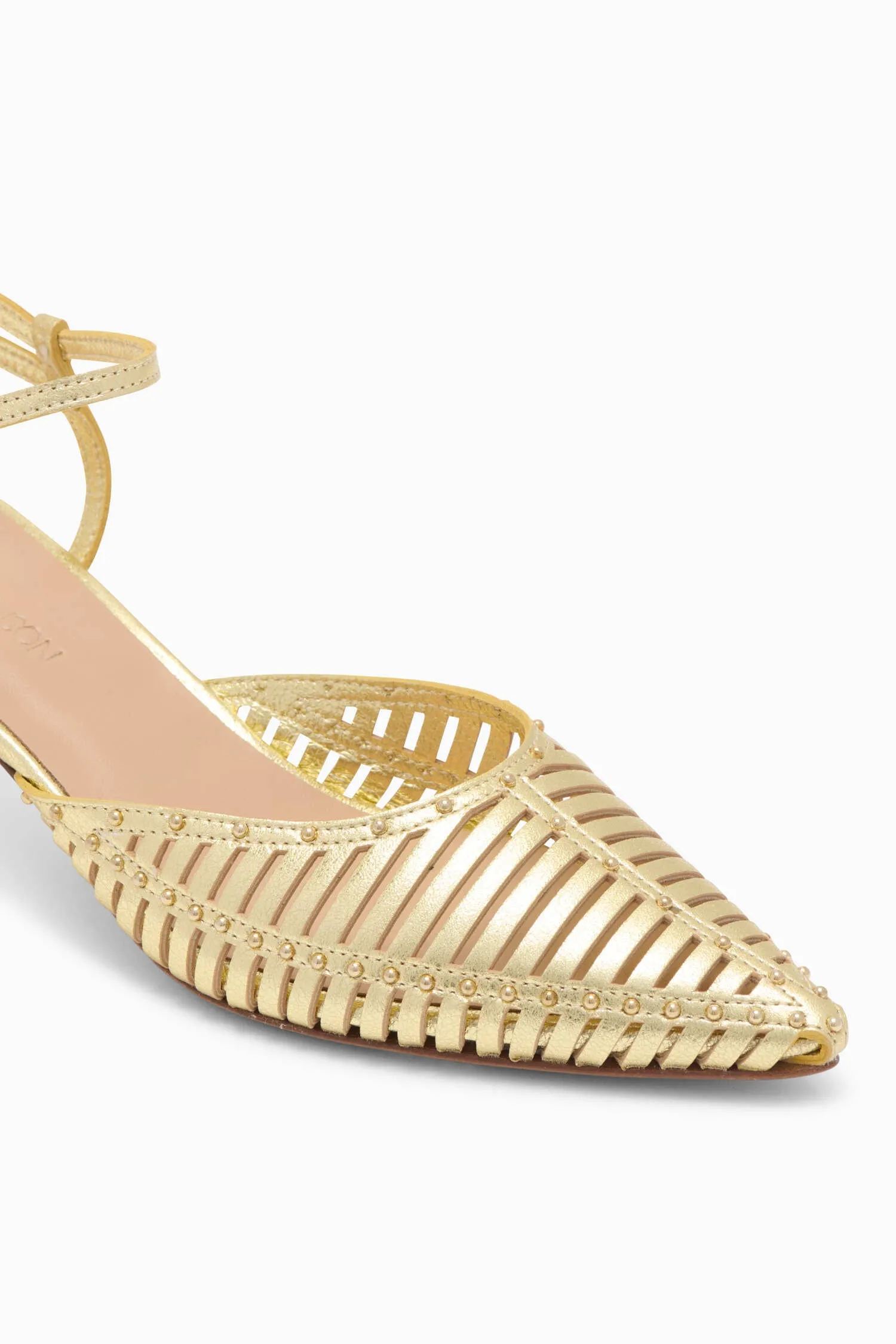 Francine Cage Kitten Heel - Pale Gold