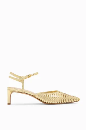 Francine Cage Kitten Heel - Pale Gold