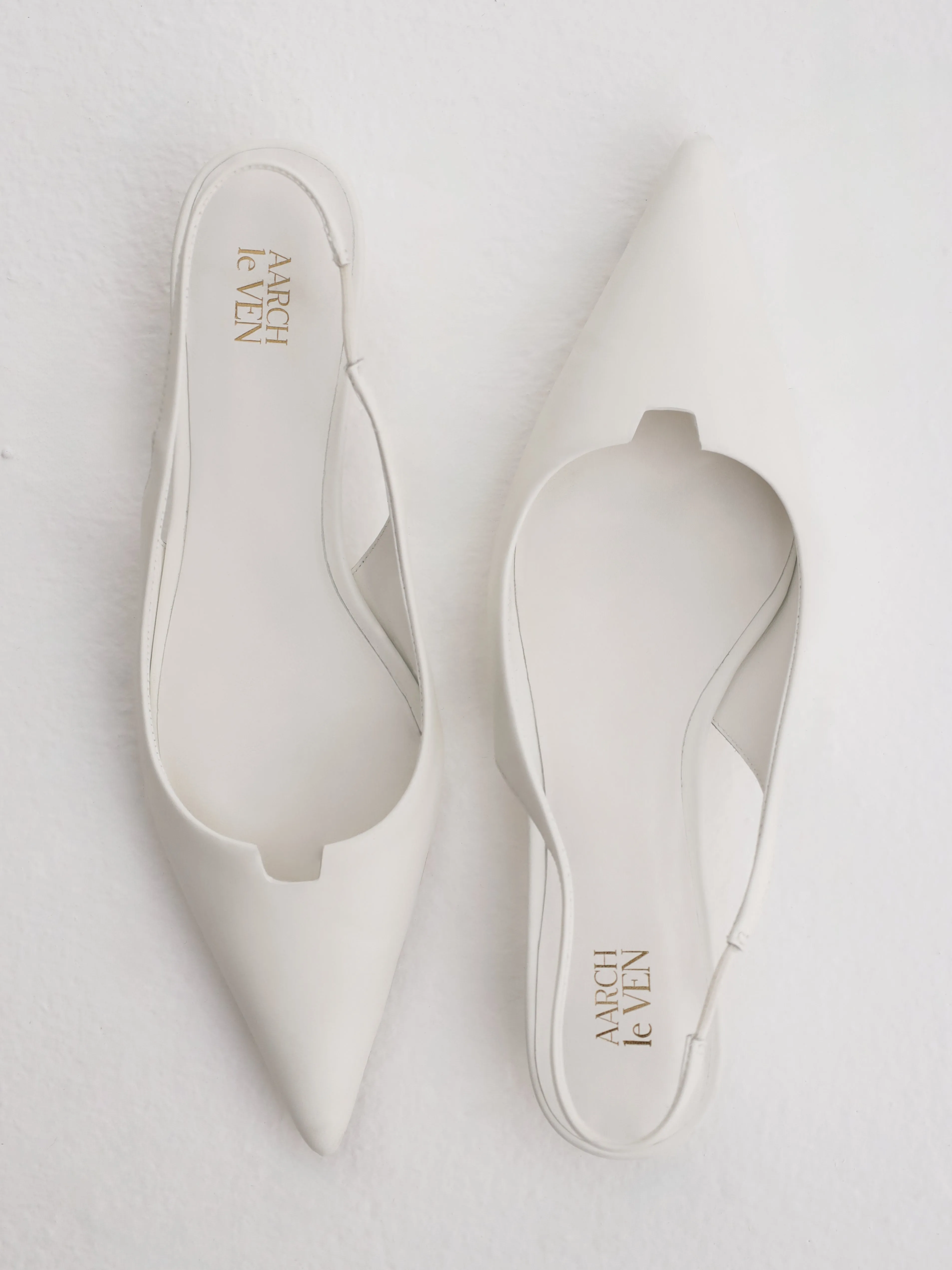 Giulia ALV Leather Sling Back Pumps | White