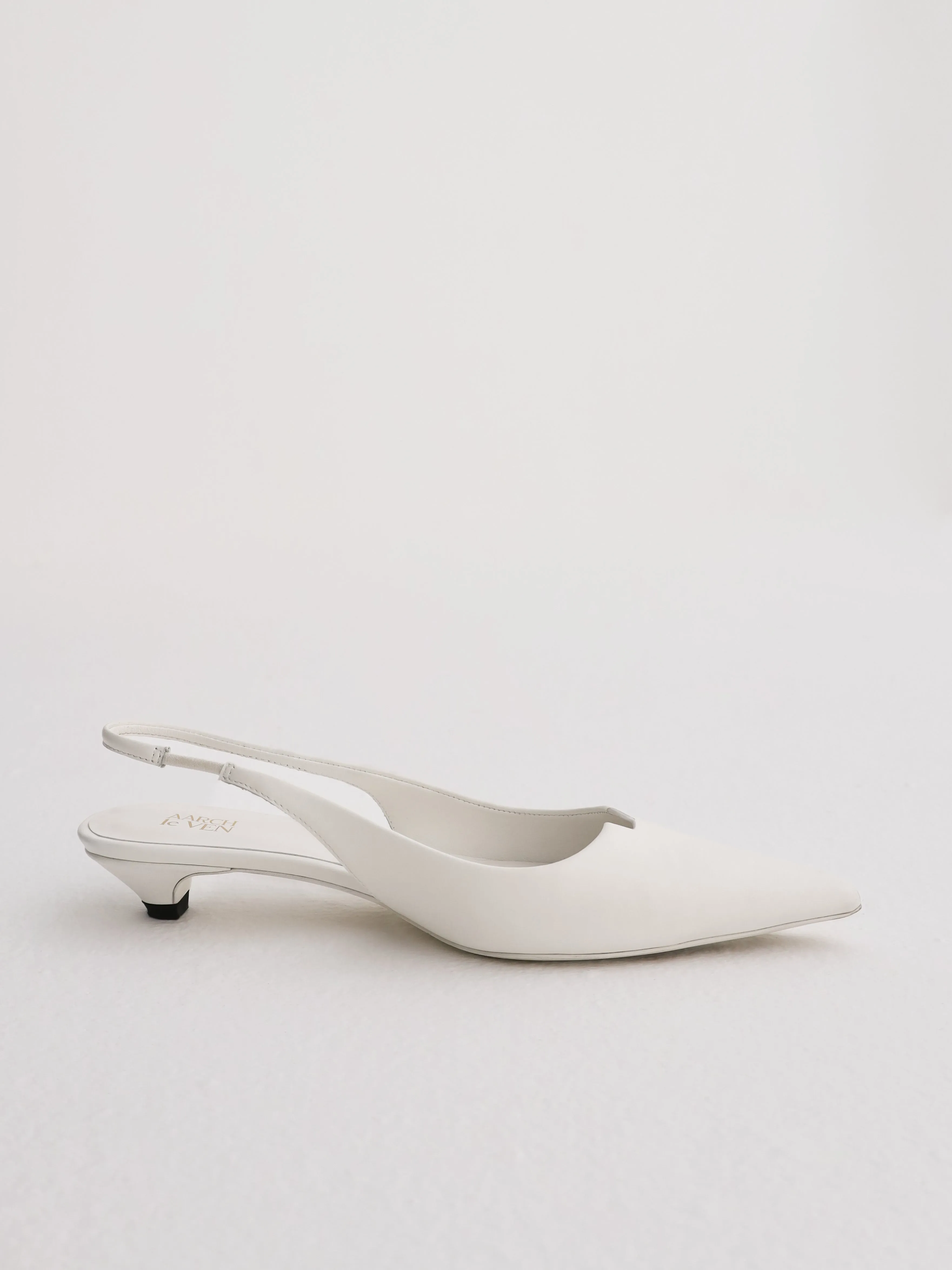 Giulia ALV Leather Sling Back Pumps | White