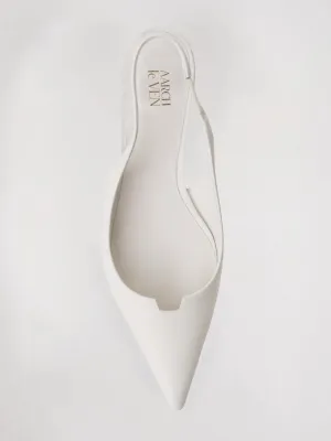 Giulia ALV Leather Sling Back Pumps | White