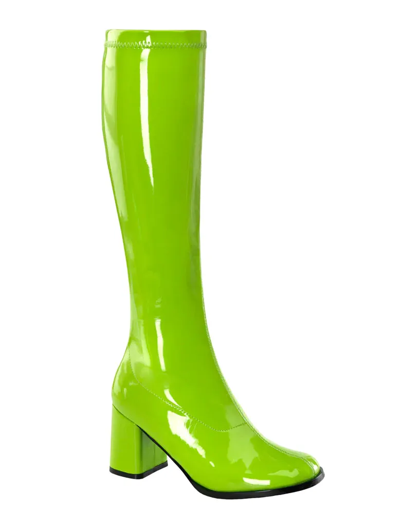 GOGO 300 BOOTS - LIME GREEN STRETCH ✰ PRE ORDER ✰