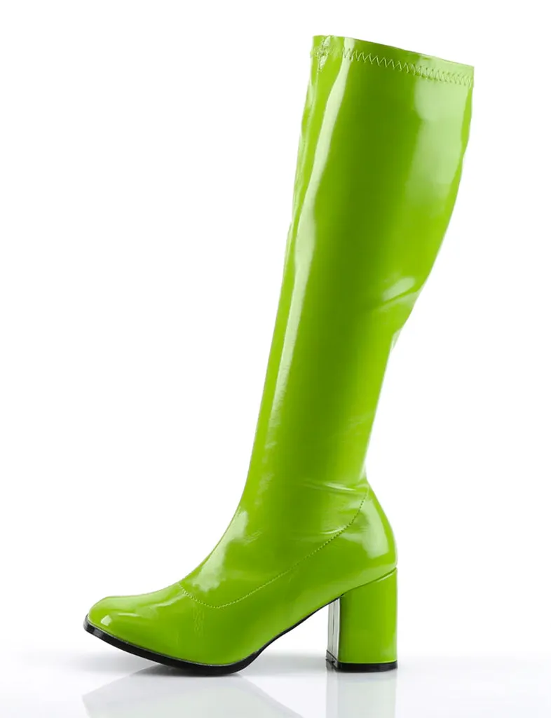 GOGO 300 BOOTS - LIME GREEN STRETCH ✰ PRE ORDER ✰