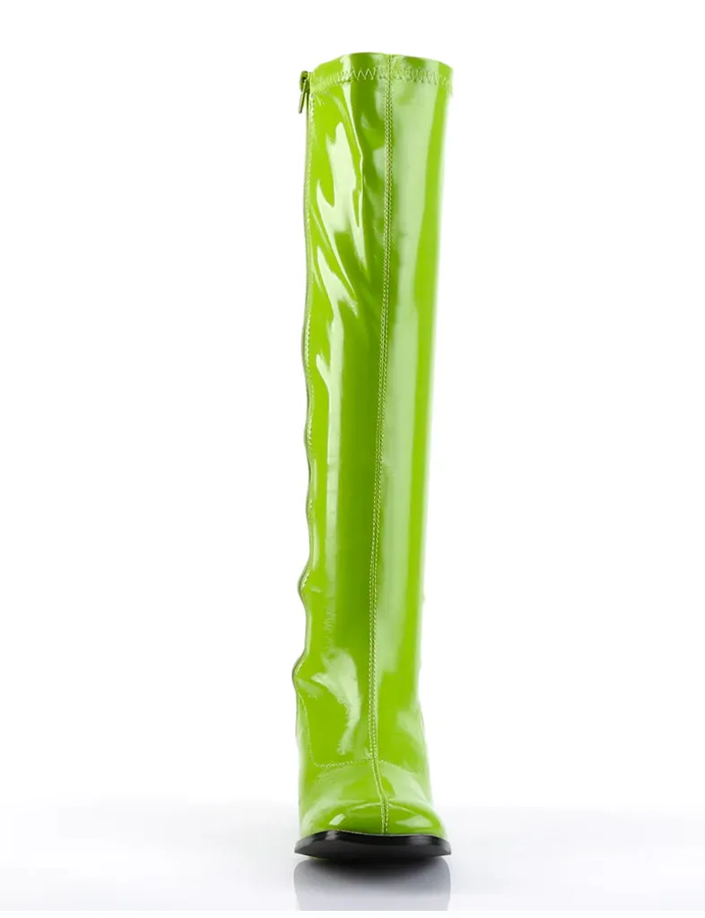 GOGO 300 BOOTS - LIME GREEN STRETCH ✰ PRE ORDER ✰