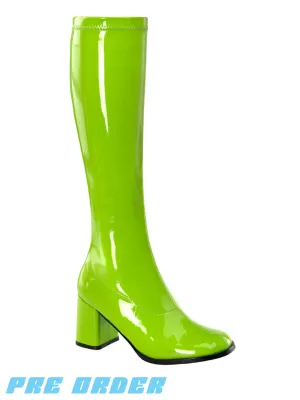 GOGO 300 BOOTS - LIME GREEN STRETCH ✰ PRE ORDER ✰